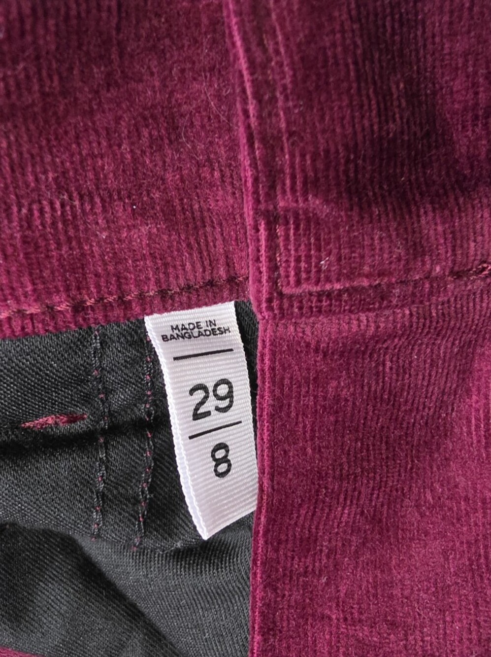 Loft Velvet Corduroy Skinny Pants Womens Size 8 Maroon High Rise Retro Style - Picture 2 of 7
